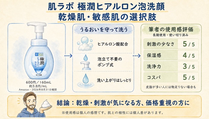 肌ラボ「極潤ヒアルロン泡洗顔」|乾燥肌・敏感肌の定番