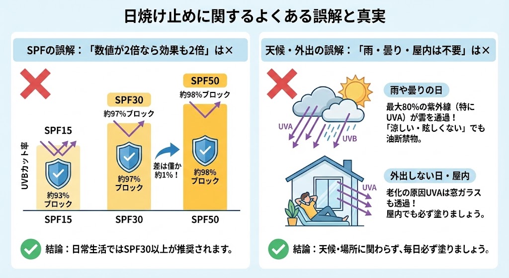 日焼け止めに関するよくある誤解