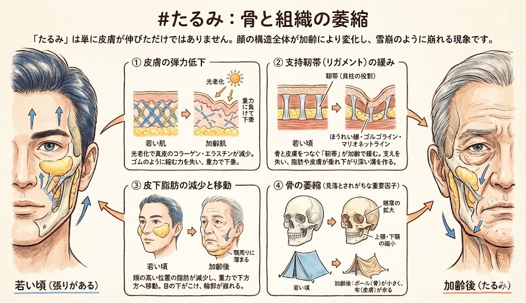 たるみ発生メカニズム