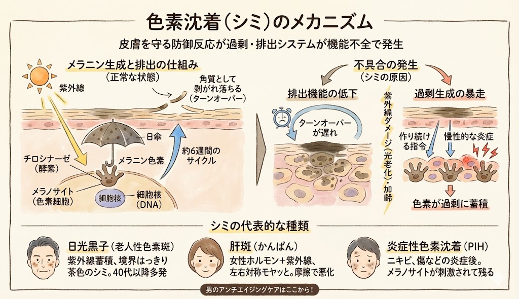 色素沈着メカニズム