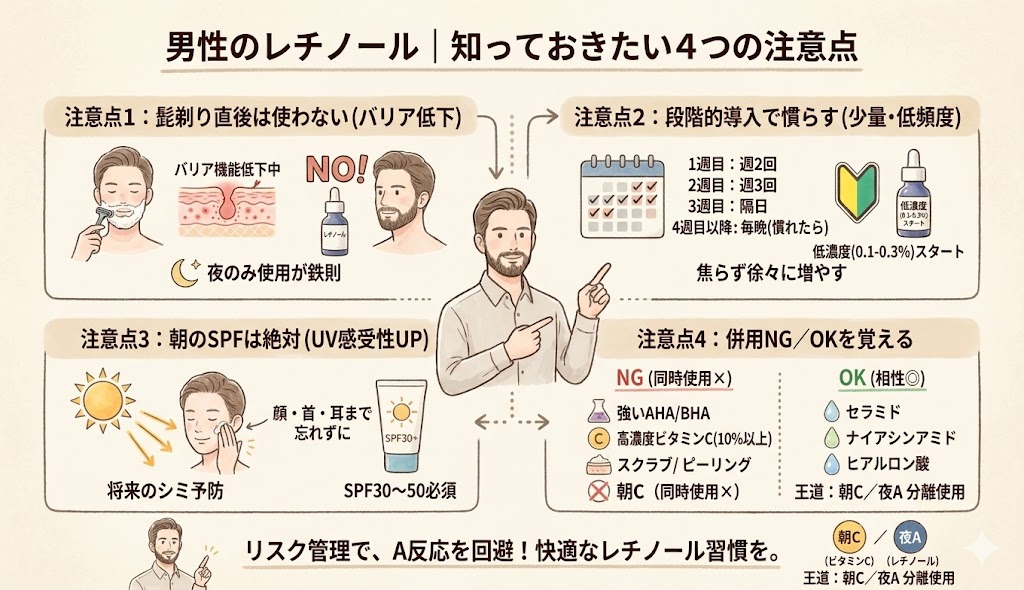 レチノール使用の注意点
