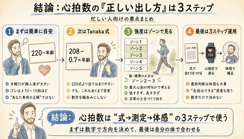 心拍数の「正しい出し方」は3ステップ