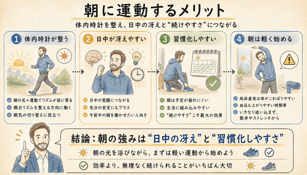 朝に運動するメリット