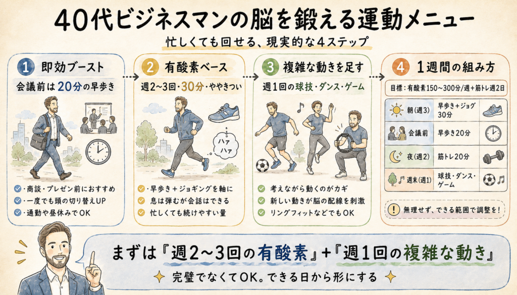 40代ビジネスマンの脳を鍛える運動メニュー