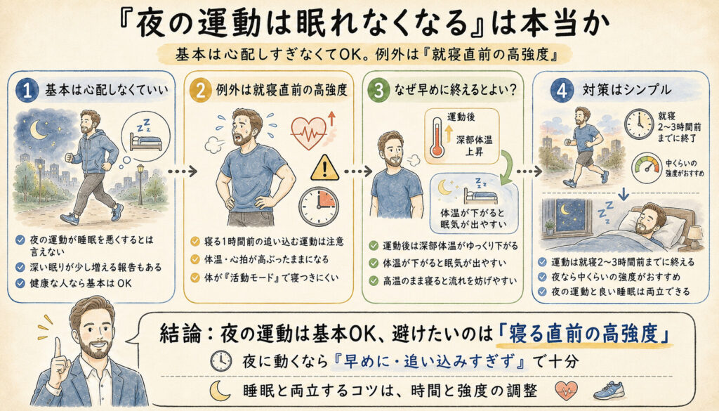 「夜の運動は眠れなくなる」は本当か