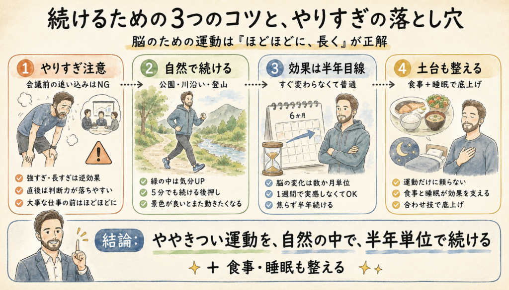 続けるための3つのコツと、やりすぎの落とし穴