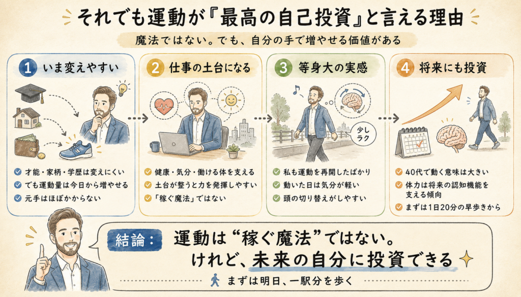 それでも運動が「最高の自己投資」と言える理由