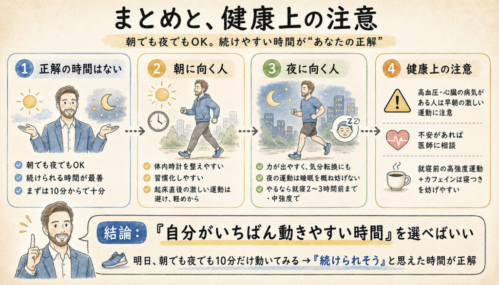 まとめと、健康上の注意