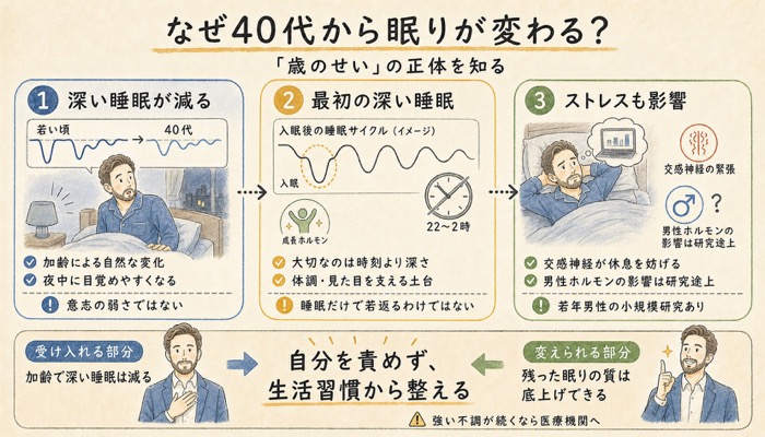 なぜ40代から眠りが変わるのか ―― 「歳のせい」の正体を知る